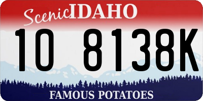 ID license plate 1O8138K