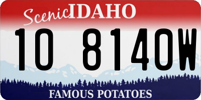 ID license plate 1O8140W
