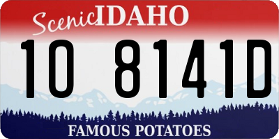 ID license plate 1O8141D