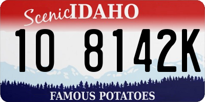 ID license plate 1O8142K