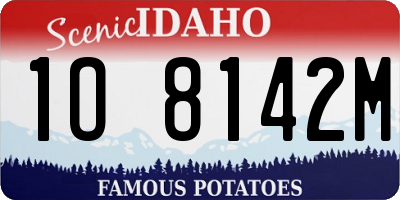 ID license plate 1O8142M
