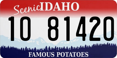 ID license plate 1O8142O