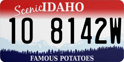 ID license plate 1O8142W