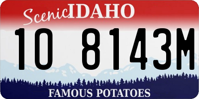 ID license plate 1O8143M