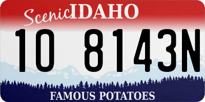 ID license plate 1O8143N