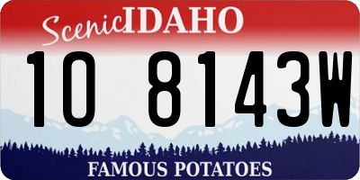 ID license plate 1O8143W