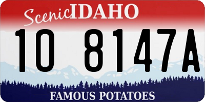 ID license plate 1O8147A