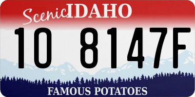 ID license plate 1O8147F