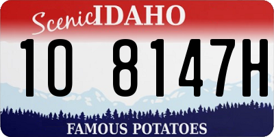 ID license plate 1O8147H