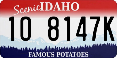ID license plate 1O8147K