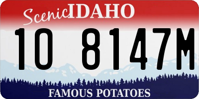 ID license plate 1O8147M