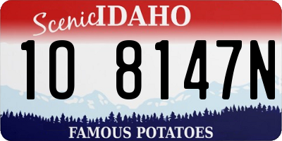 ID license plate 1O8147N