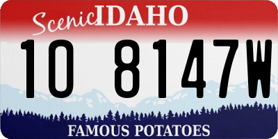 ID license plate 1O8147W