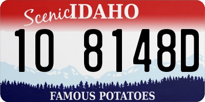 ID license plate 1O8148D