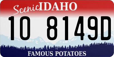 ID license plate 1O8149D