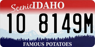 ID license plate 1O8149M