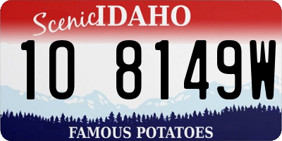 ID license plate 1O8149W