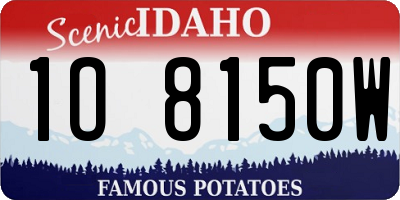 ID license plate 1O8150W