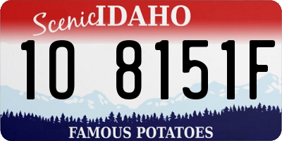 ID license plate 1O8151F