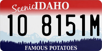 ID license plate 1O8151M