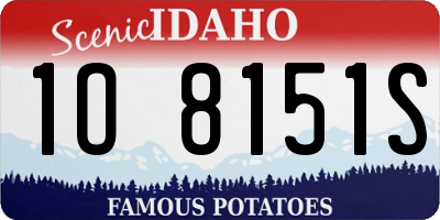 ID license plate 1O8151S