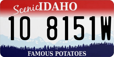 ID license plate 1O8151W