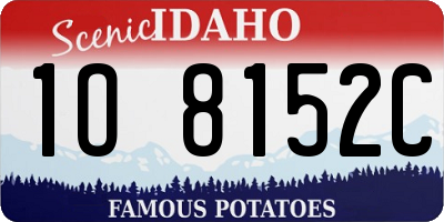 ID license plate 1O8152C