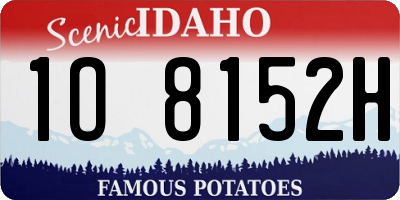 ID license plate 1O8152H