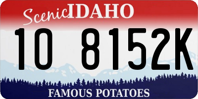 ID license plate 1O8152K