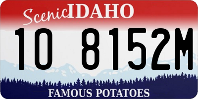 ID license plate 1O8152M
