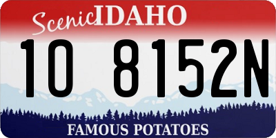 ID license plate 1O8152N