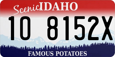 ID license plate 1O8152X