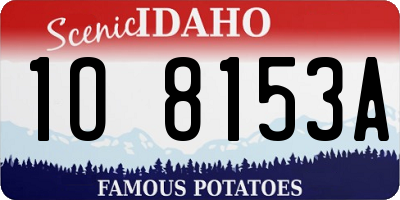 ID license plate 1O8153A