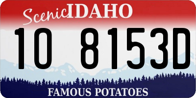 ID license plate 1O8153D
