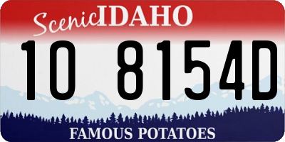 ID license plate 1O8154D