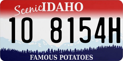 ID license plate 1O8154H