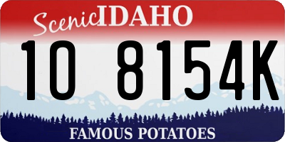 ID license plate 1O8154K