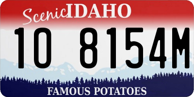 ID license plate 1O8154M