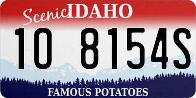 ID license plate 1O8154S