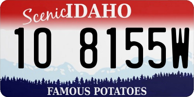 ID license plate 1O8155W