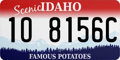 ID license plate 1O8156C