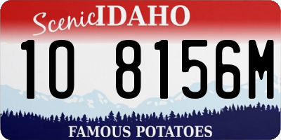 ID license plate 1O8156M