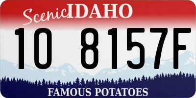 ID license plate 1O8157F