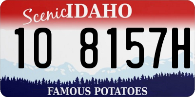 ID license plate 1O8157H