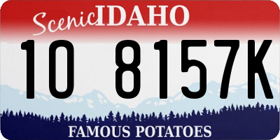 ID license plate 1O8157K
