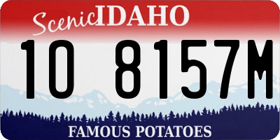 ID license plate 1O8157M
