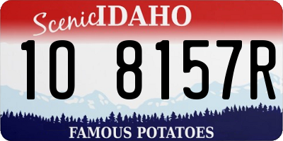 ID license plate 1O8157R