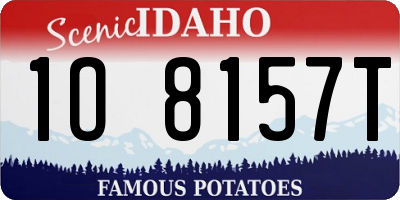 ID license plate 1O8157T