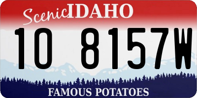 ID license plate 1O8157W