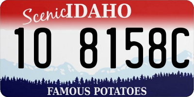 ID license plate 1O8158C